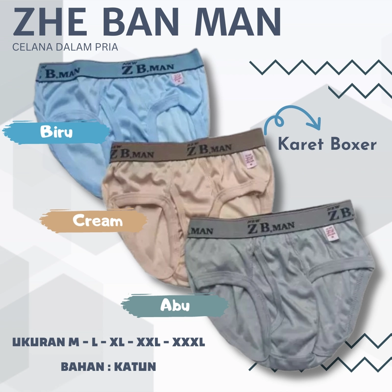 Product image Pakaian Dalam CD / Celana Dalam Pria Cowok Ukuran Jumbo Karet Boxer Zhe Ban Man Kece COD Barang Kece M Biru